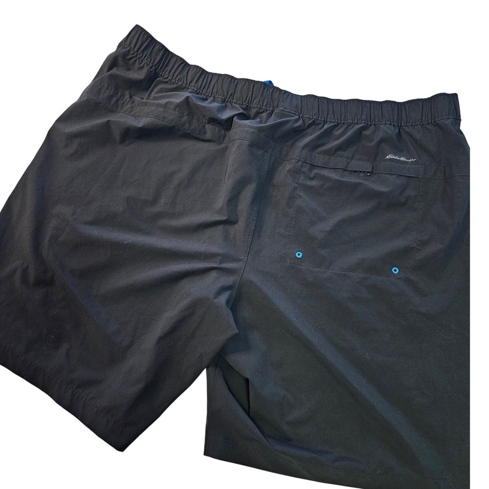 Eddie Bauer Mens Flexion Amphib Shorts Black 2XL Elastic & Drawstring Pockets - Picture 2 of 7
